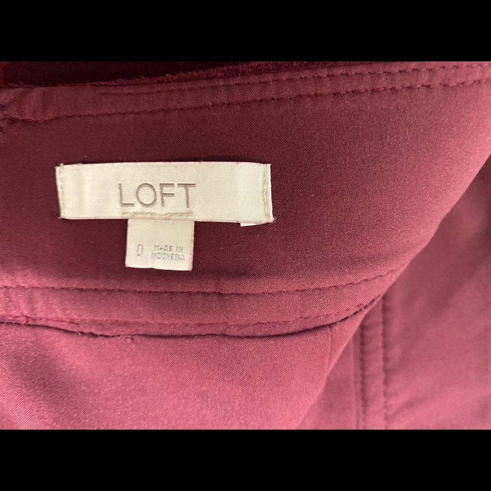 Burgundy  size 0 suede  skirt in good condition.